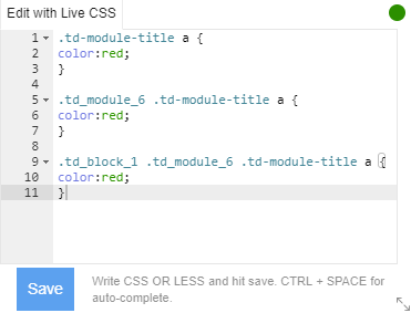 Live CSS Box