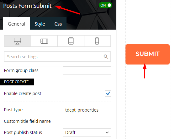 Posts Form Submit元素